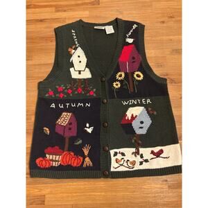 Vintage Artsy 'Seasons' Knit Sweater Vest